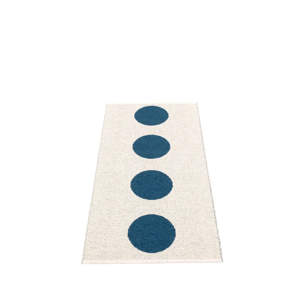 Vera gångmatta, ocean blue/vanilla, 70x150 cm Pappelina