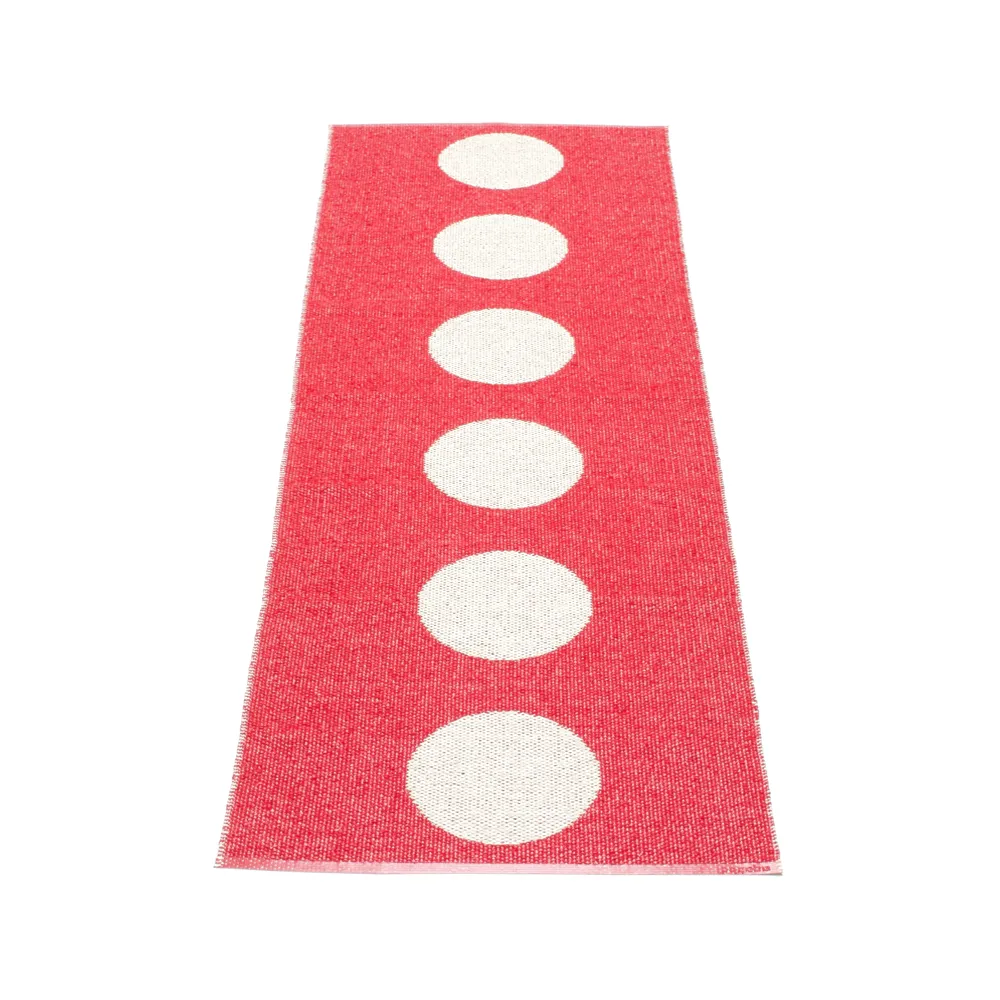 Vera gångmatta red/vanilla, 70x150 cm Pappelina