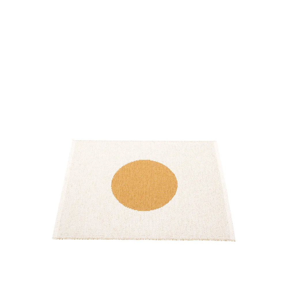 Vera small one matta, ochre/vanilla, 70x90 cm Pappelina