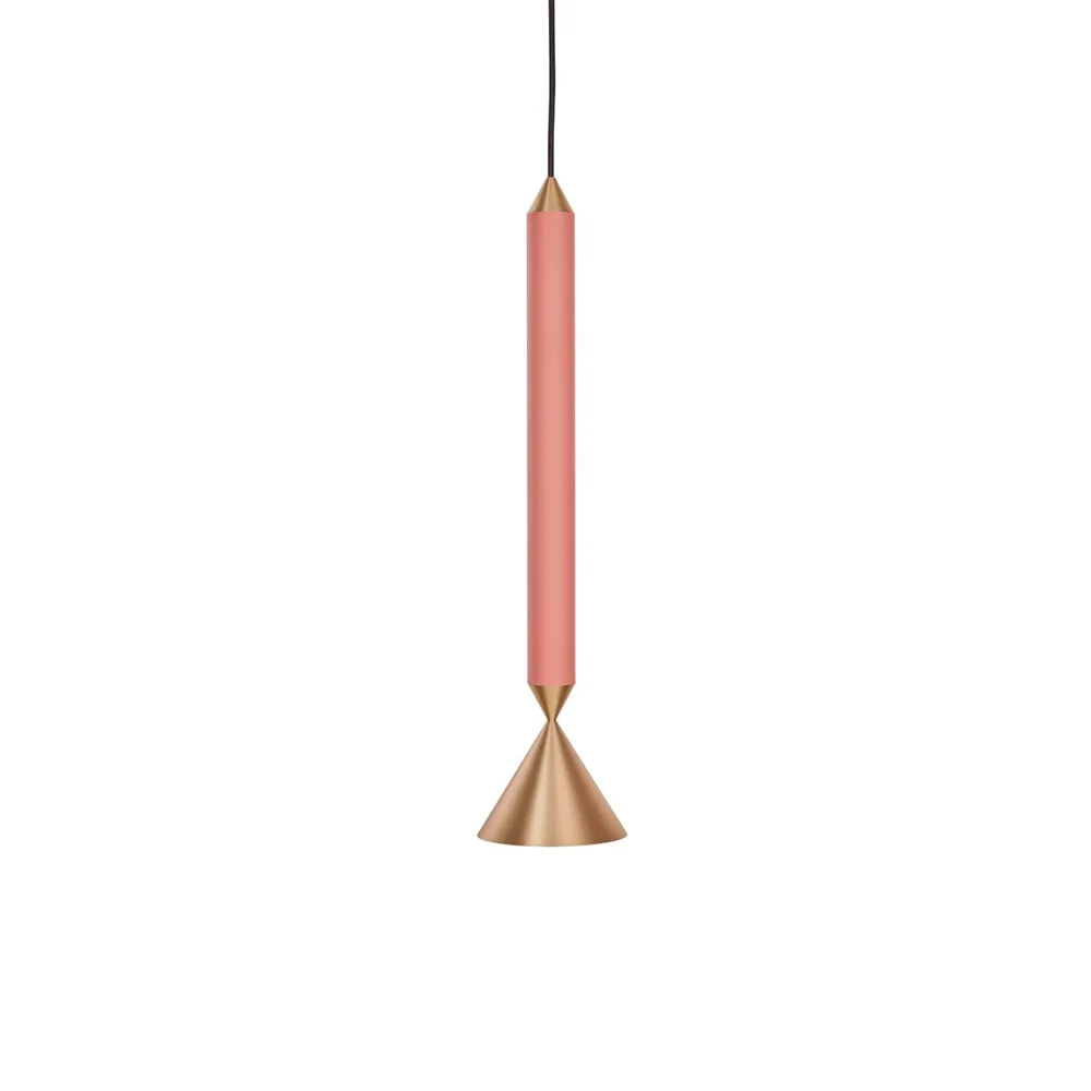 Apollo 39 pendel, coral pink, mässing Pholc