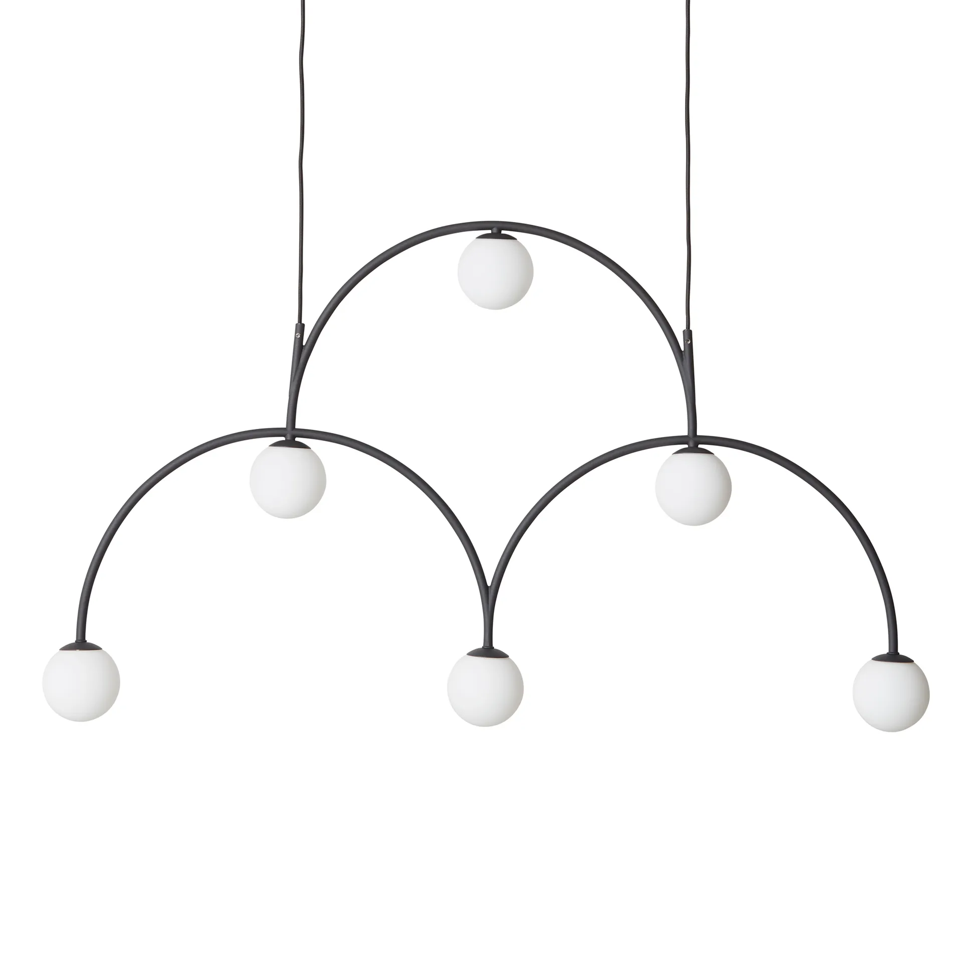 Bounce 116 taklampa, Svart-opalglas Pholc