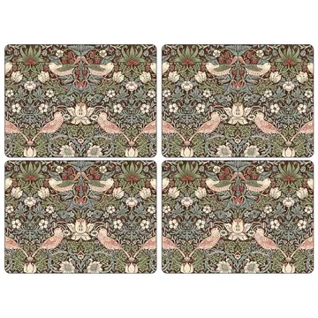 Strawberry Thief bordsunderlägg 30x40 cm 4-pack - Brun - Pimpernel