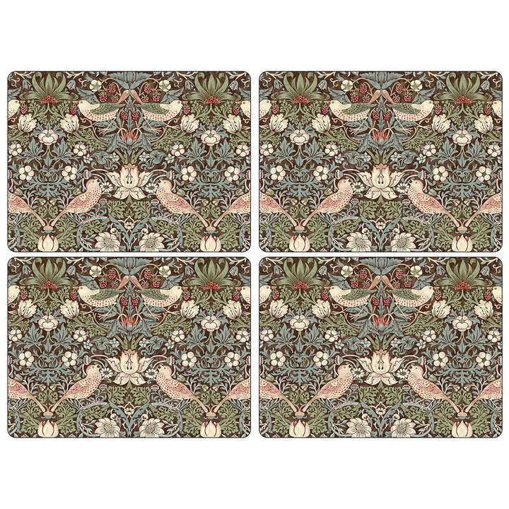 Strawberry Thief bordsunderlägg 30x40 cm 4-pack - Brun - Pimpernel