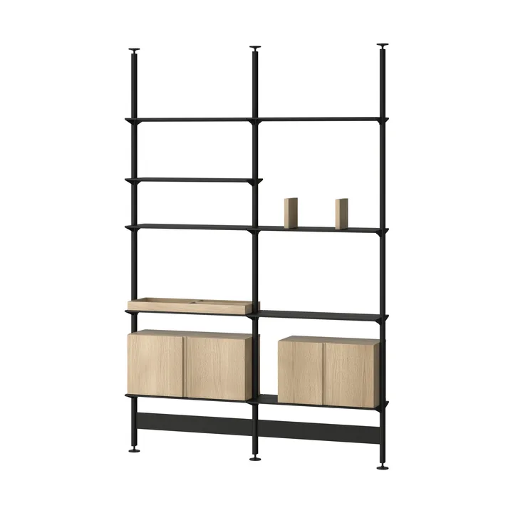 Pira G2 hyllsystem F C A Black/Oak 256-264 cm - Pira