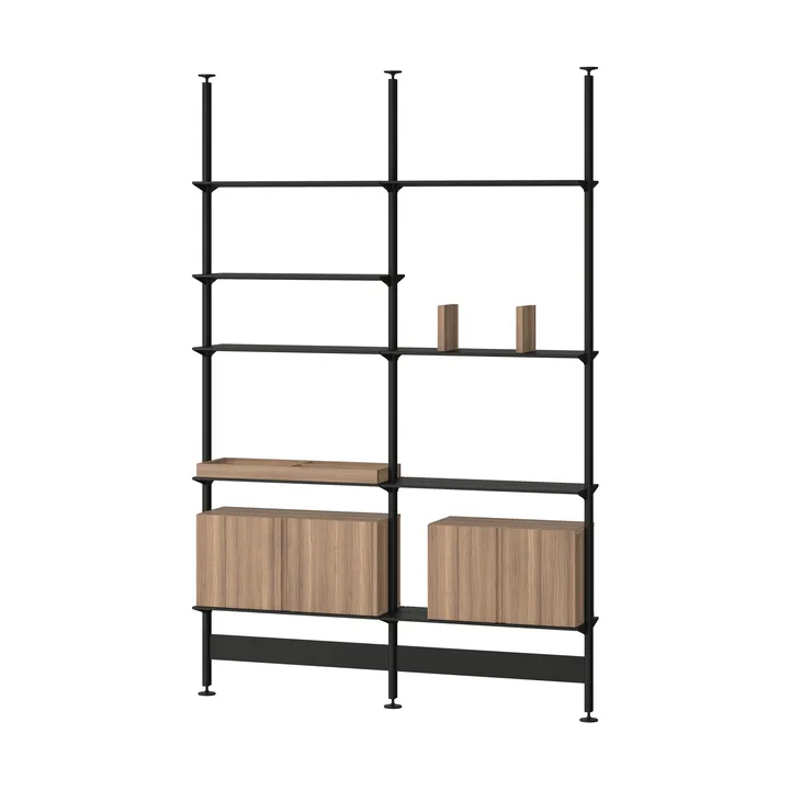 Pira G2 hyllsystem F C A Black/Walnut 248-255 cm - Pira