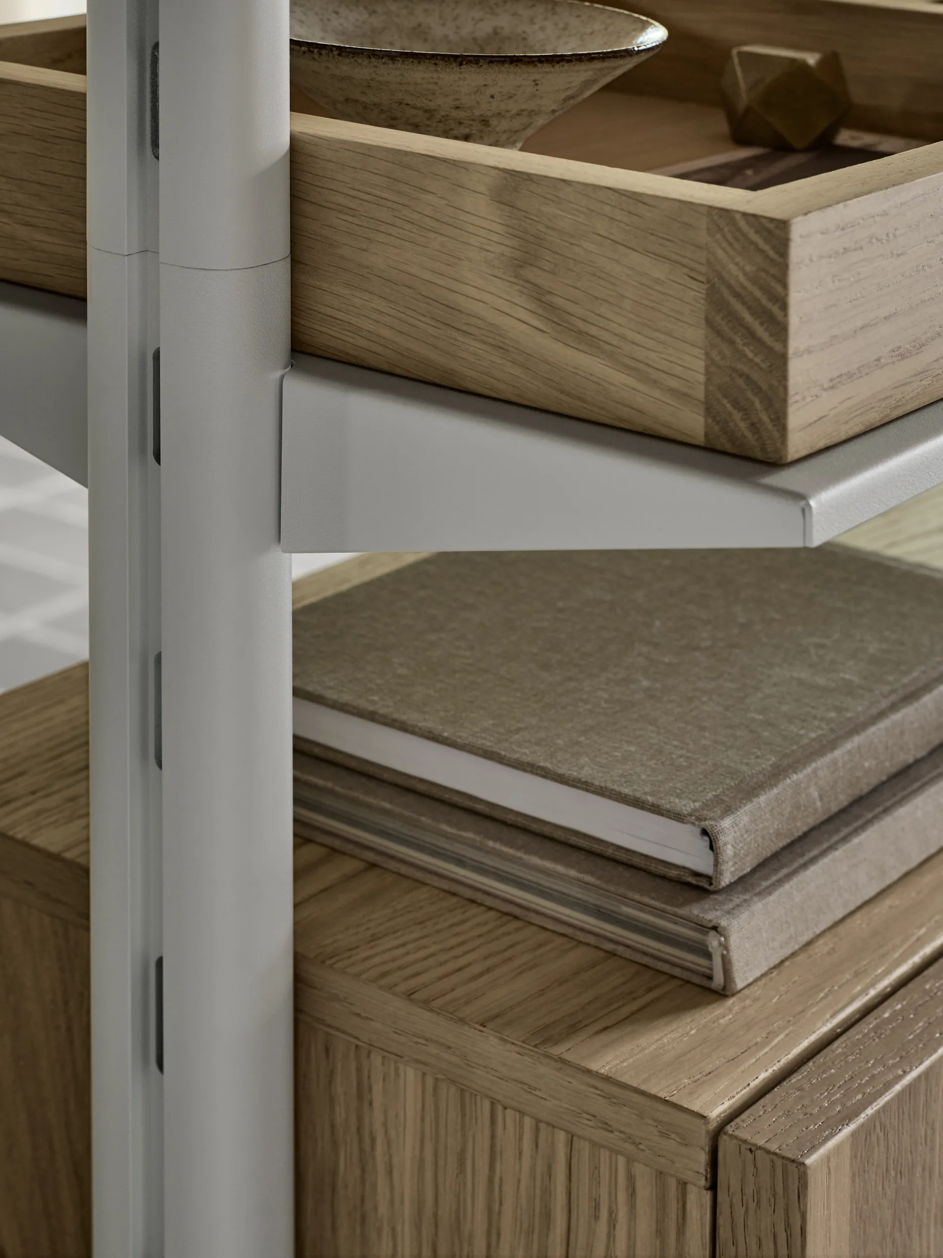 Pira G2 hyllsystem F C A White/Oak 240-247 cm Pira