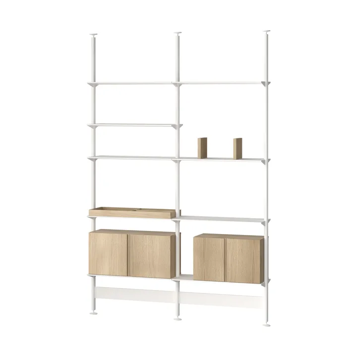 Pira G2 hyllsystem F C A White/Oak 248-255 cm - Pira