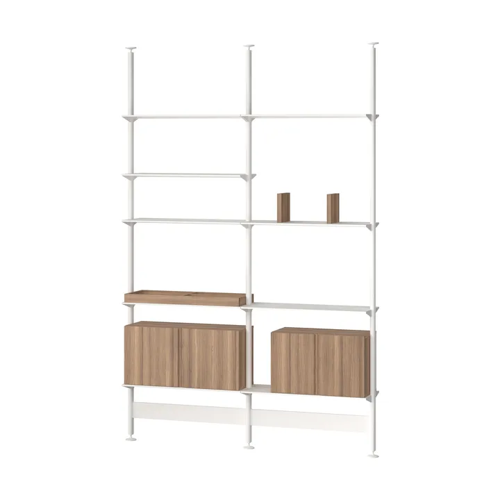 Pira G2 hyllsystem F C A White/Walnut 240-247 cm - Pira