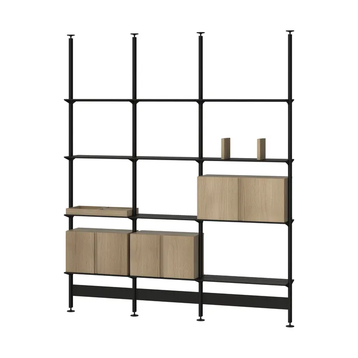Pira G2 hyllsystem F C B Black/Oak 248-255 cm - Pira