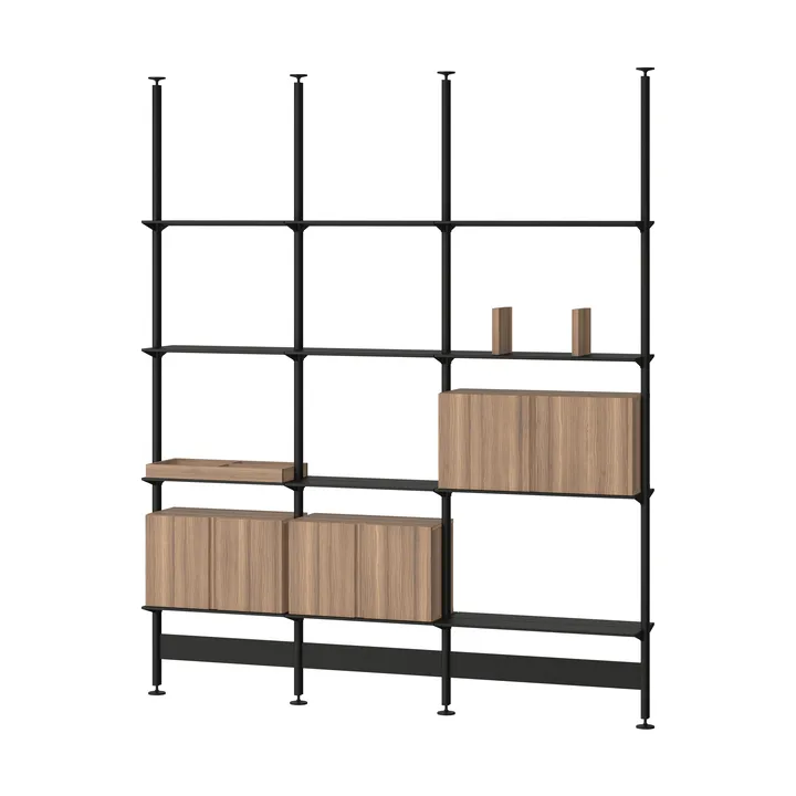 Pira G2 hyllsystem F C B Black/Walnut 248-255 cm - Pira