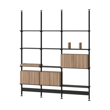 Pira G2 hyllsystem F C B Black/Walnut 256-264 cm - Pira