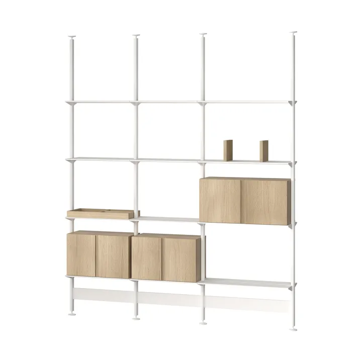 Pira G2 hyllsystem F C B White/Oak 248-255 cm - Pira