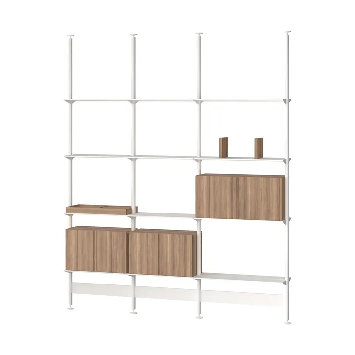 Pira G2 hyllsystem F C B White/Walnut 240-247 cm - Pira