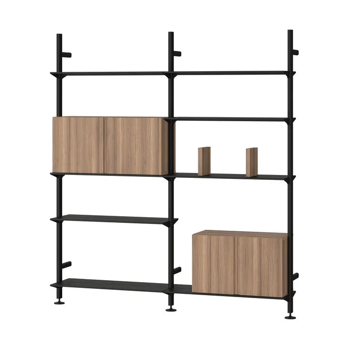 Pira G2 hyllsystem W A Black/Walnut - Pira