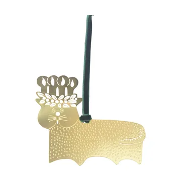 Stig L gingerbread cat dekorationshänge - Guld-mässing - Pluto Design