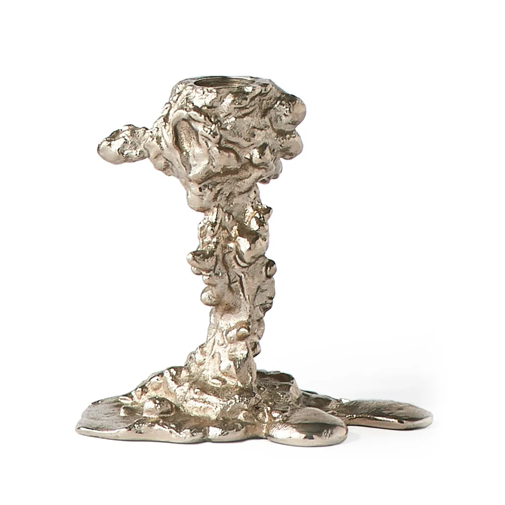 Drip ljusstake S 14 cm, Silver POLSPOTTEN