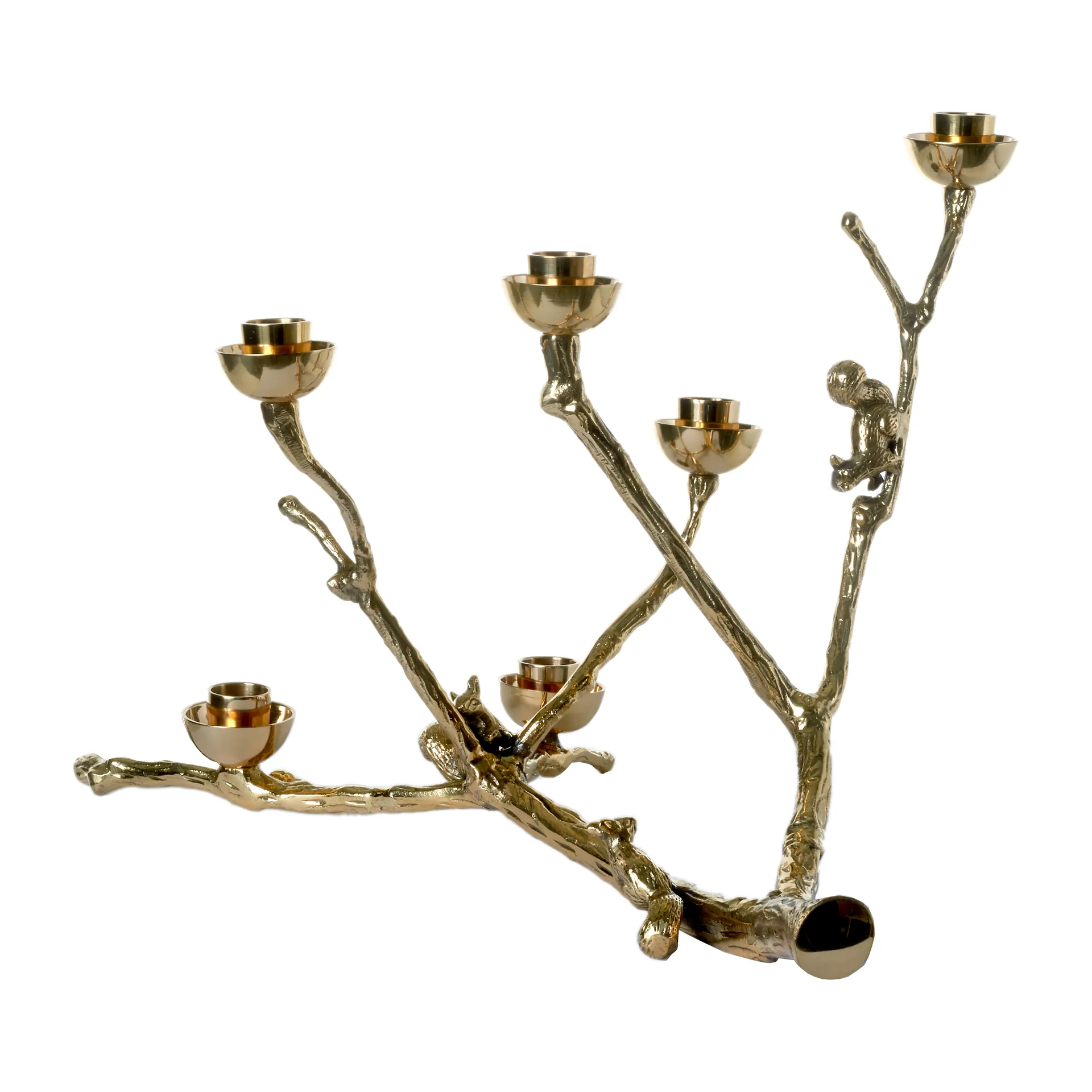 Twiggy ekorre ljusstake 30 cm, Guld POLSPOTTEN
