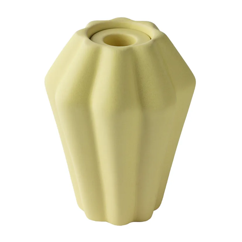 Birgit vas/ljuslykta 14 cm, Pale Yellow PotteryJo