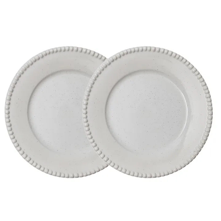 Daria mattallrik Ø28 cm 2-pack - Cotton white shiny - PotteryJo