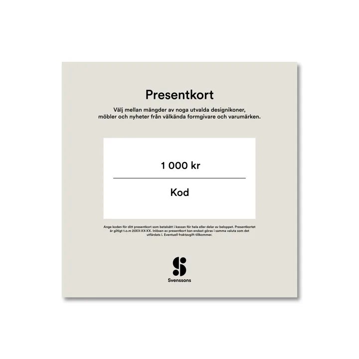 Digitalt presentkort - 1 000:- - Presentkort