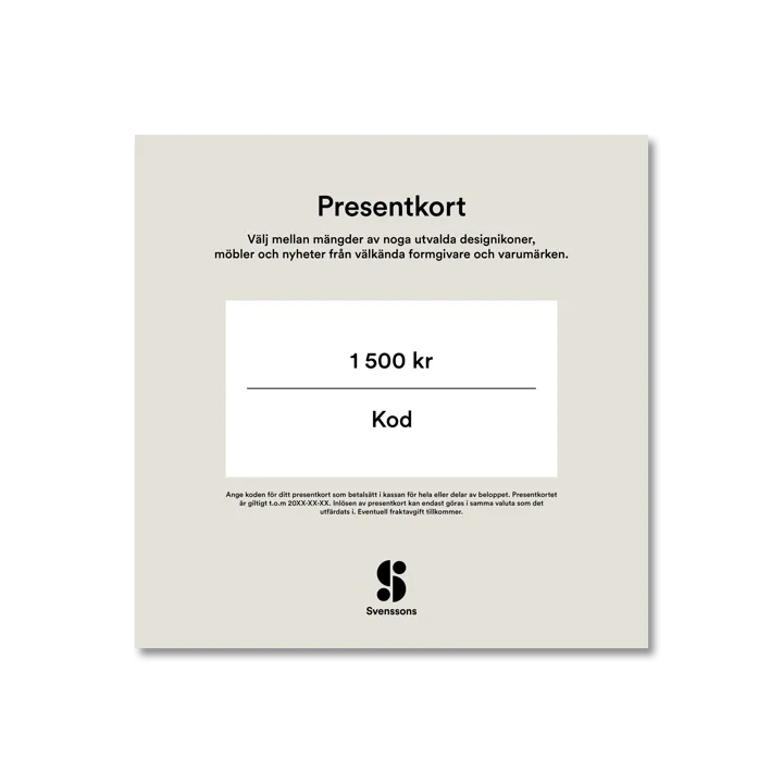 Digitalt presentkort - 1 500:- - Presentkort