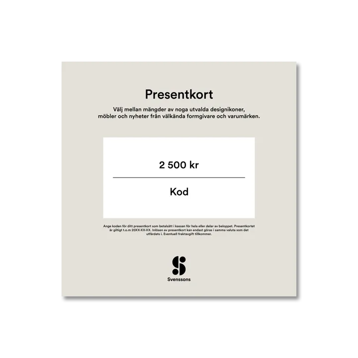 Digitalt presentkort - 2 500:- - Presentkort
