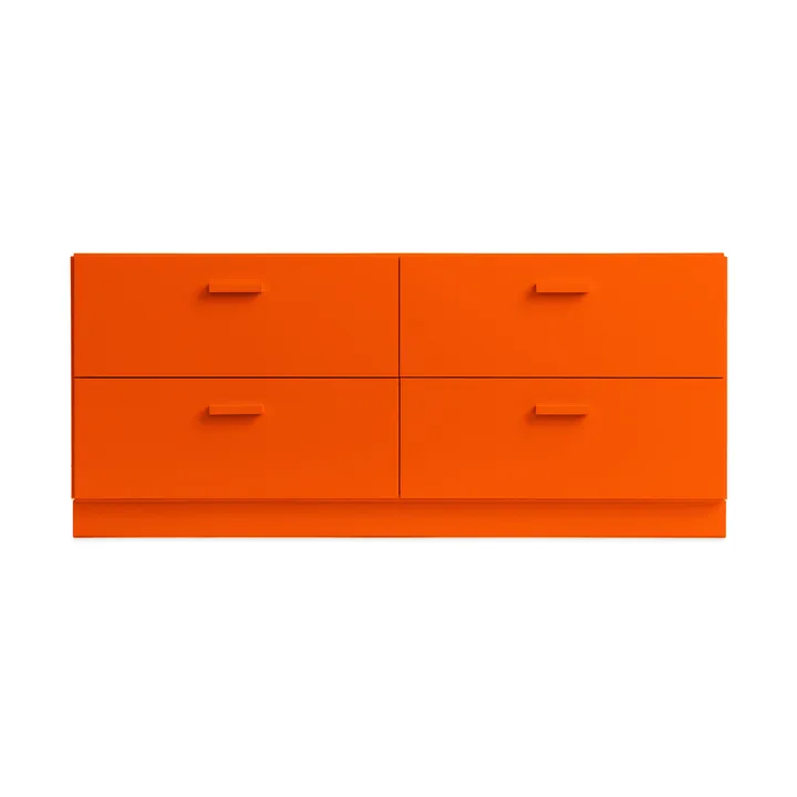 Relief byrå låg med sockel 123x46,6 cm orange - Relief