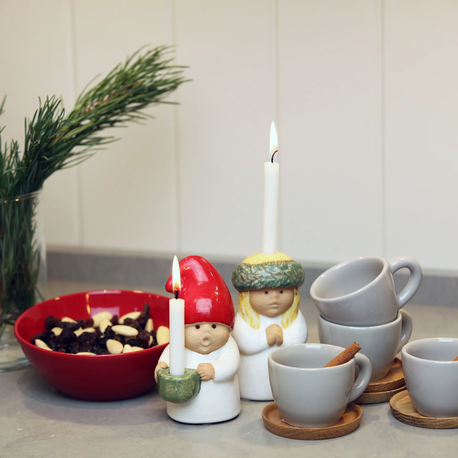Adventsbarn Lucia, vit-grön Rörstrand
