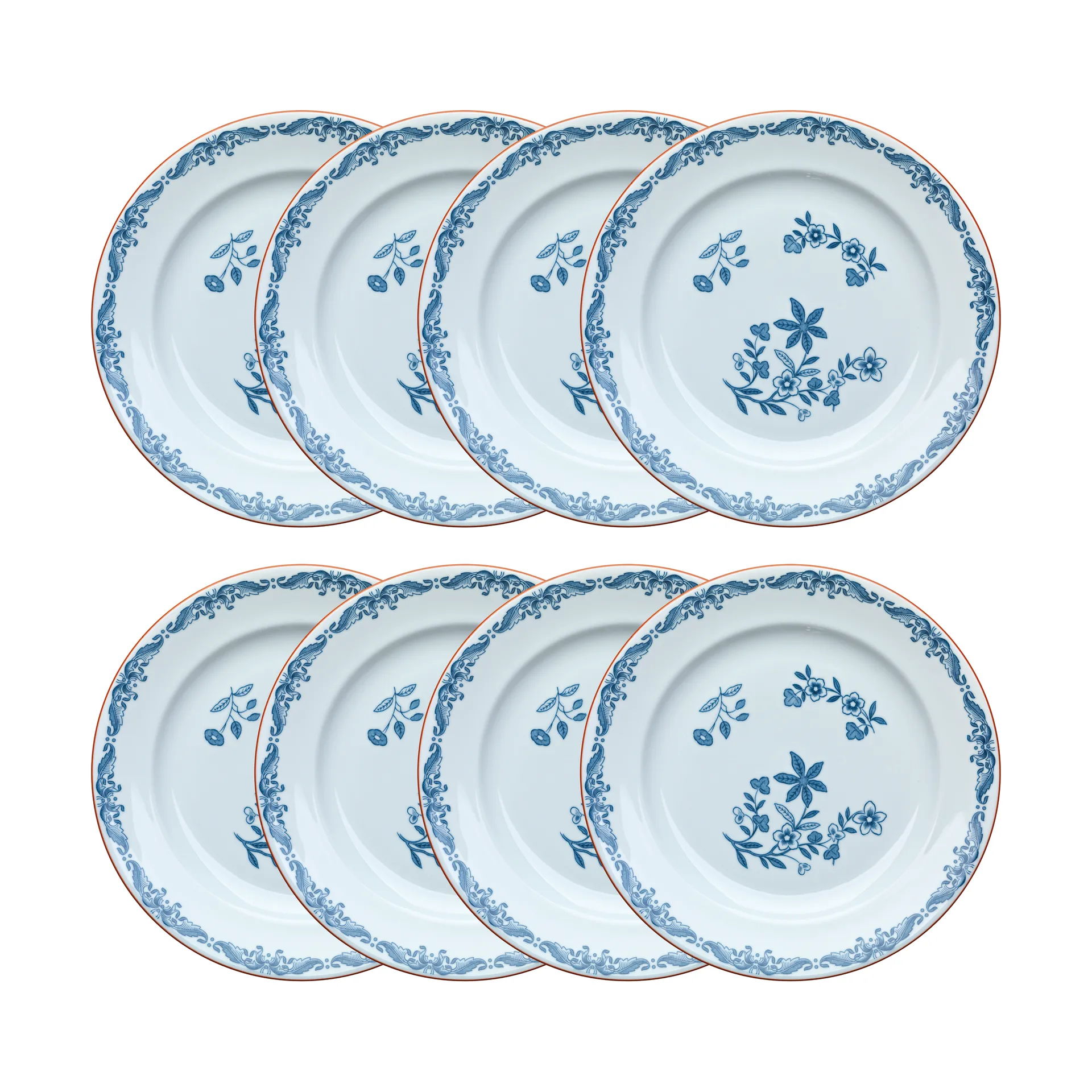 Ostindia flat tallrik Ø21 cm 8-pack – Blå Rörstrand