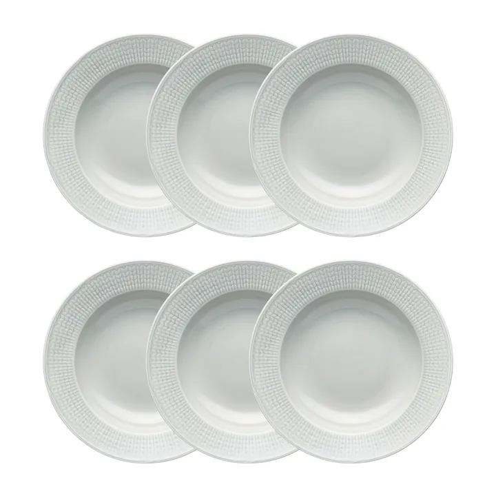 Swedish Grace djup tallrik 25 cm 6-pack Dimma(grå) - Rörstrand