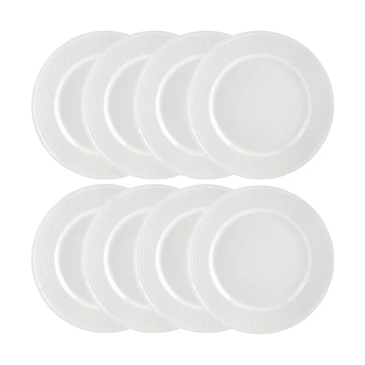 Swedish Grace tallrik Ø27 cm 8-pack - Snö (vit) - Rörstrand