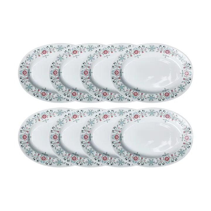 Swedish Grace Winter tallrik oval 8-pack - Vit - Rörstrand