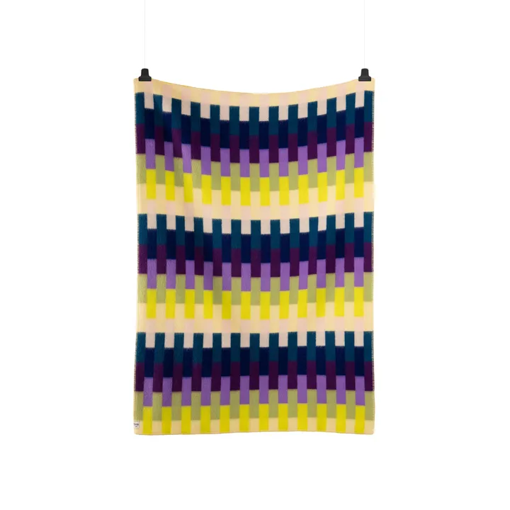 Åsmund bold filt 135x200 cm - Yellow-blue - Røros Tweed