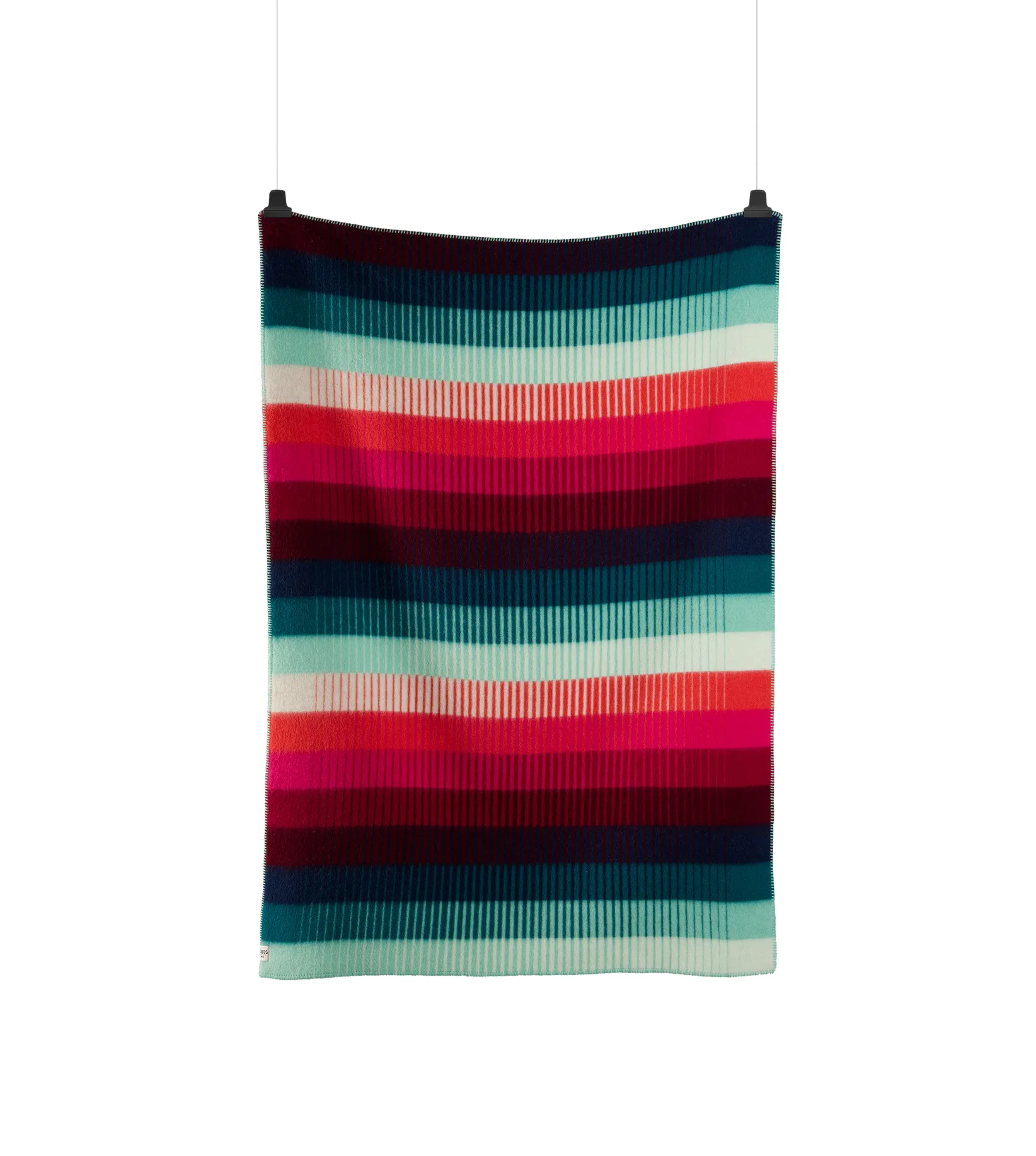 Åsmund gradient filt 135x200 cm, Red-turquoise Røros Tweed