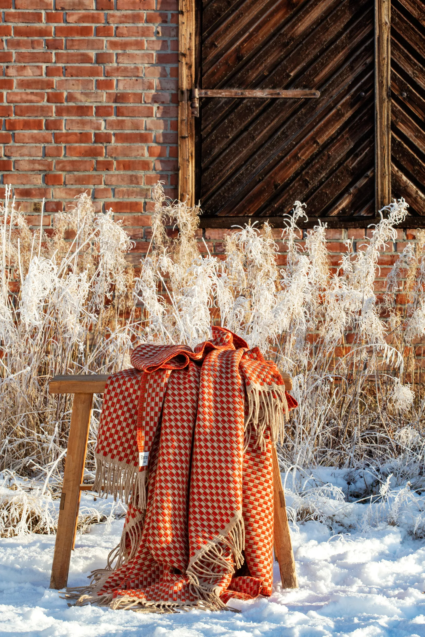 Isak pläd 150x210 cm, Red sumac Røros Tweed