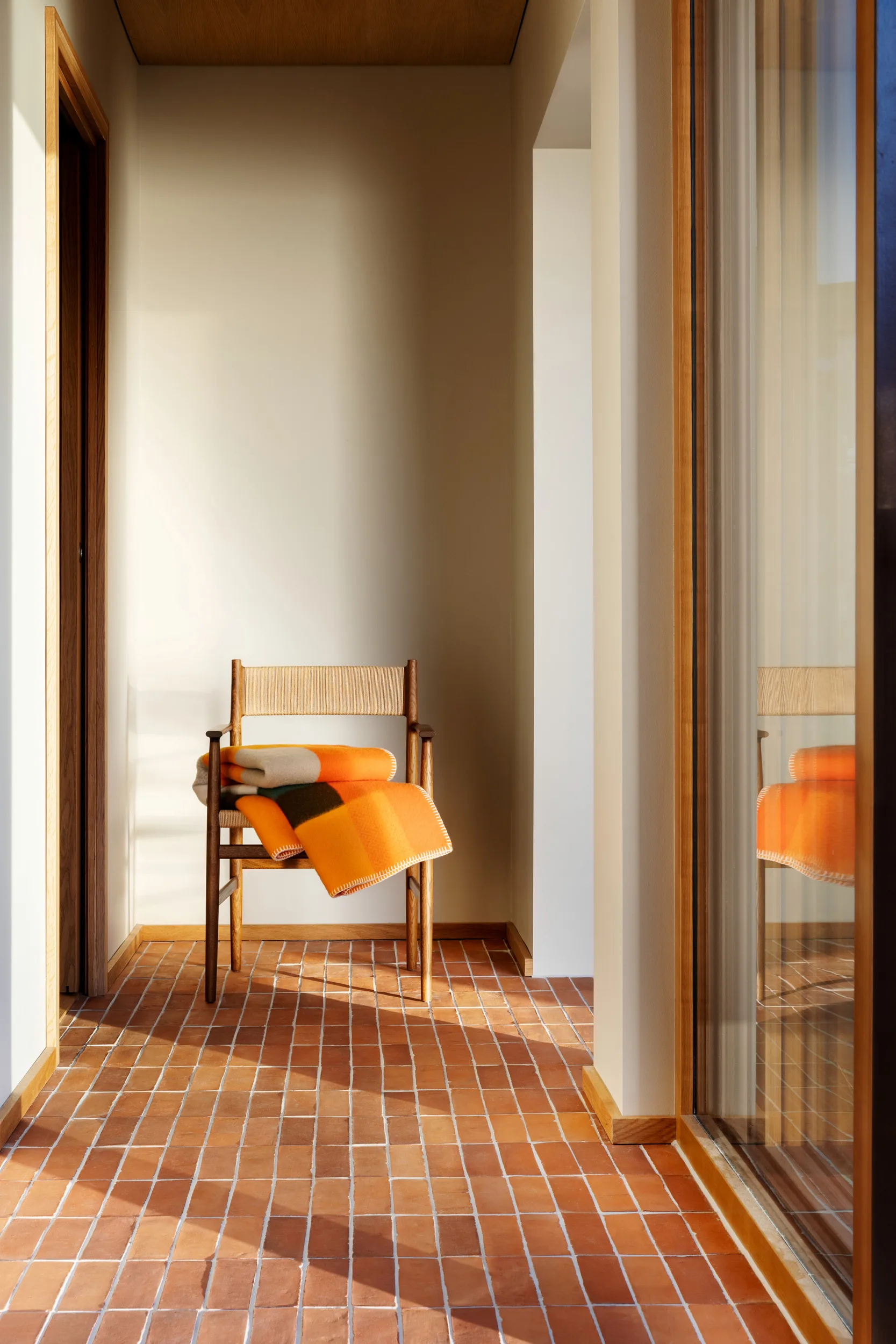Mikkel filt 135x200 cm, Orange Røros Tweed