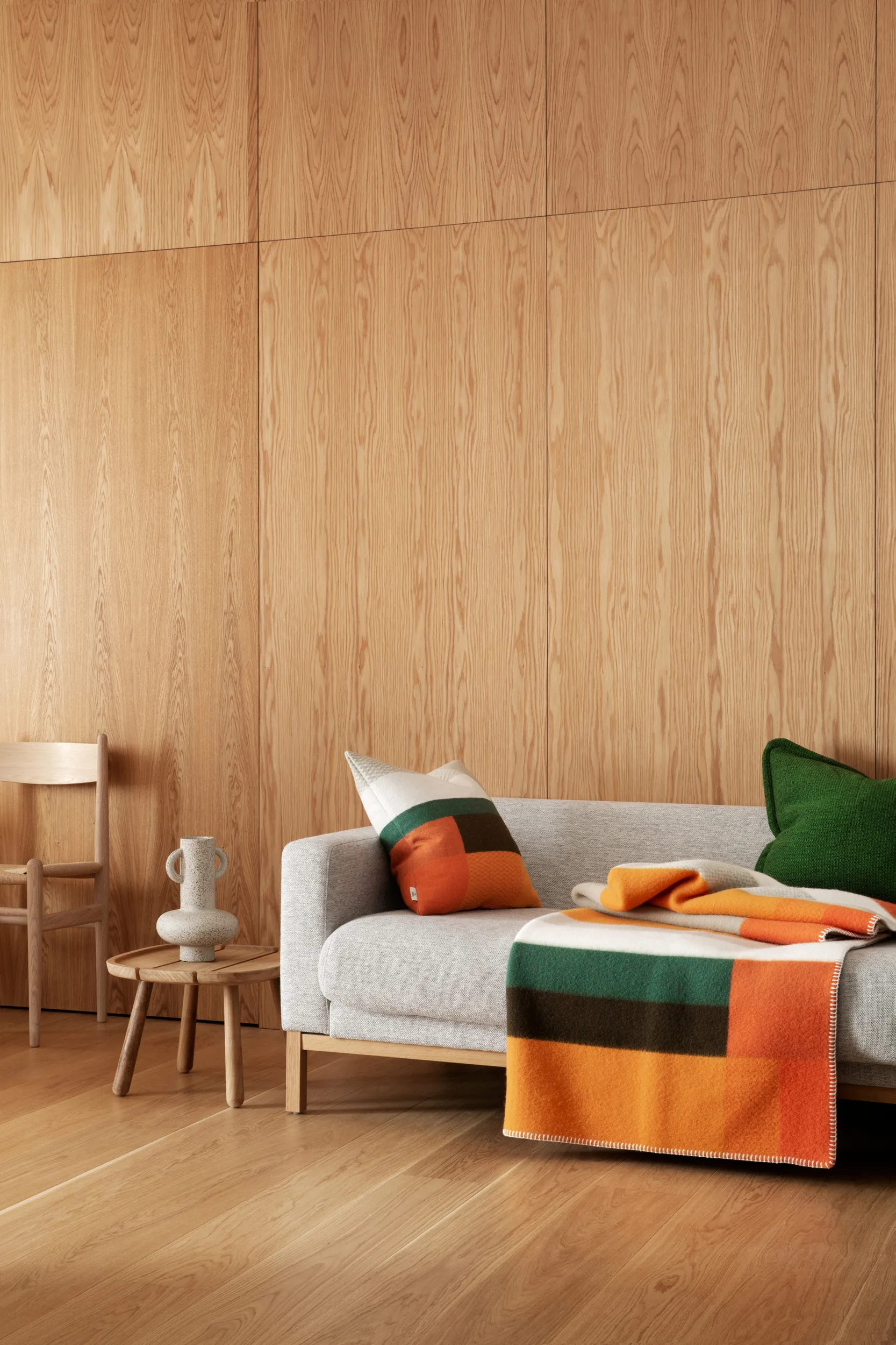 Mikkel filt 135x200 cm, Orange Røros Tweed