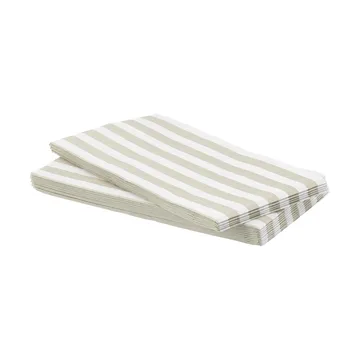 Bold Stripe pappersservett - Vit-beige, 15‑pack, 33×40 cm - Scandi Essentials