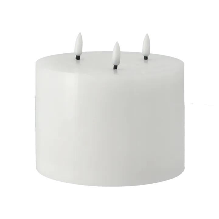 Bright Melt blockljus LED 3 vekar 13 cm - Vit - Scandi Essentials