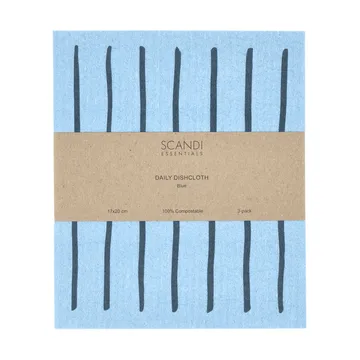 Daily disktrasa med mönster - Blå, 3-pack - Scandi Essentials