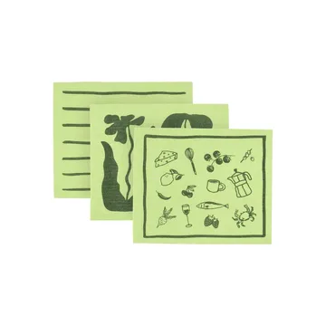 Daily disktrasa med mönster - Grön, 3-pack - Scandi Essentials