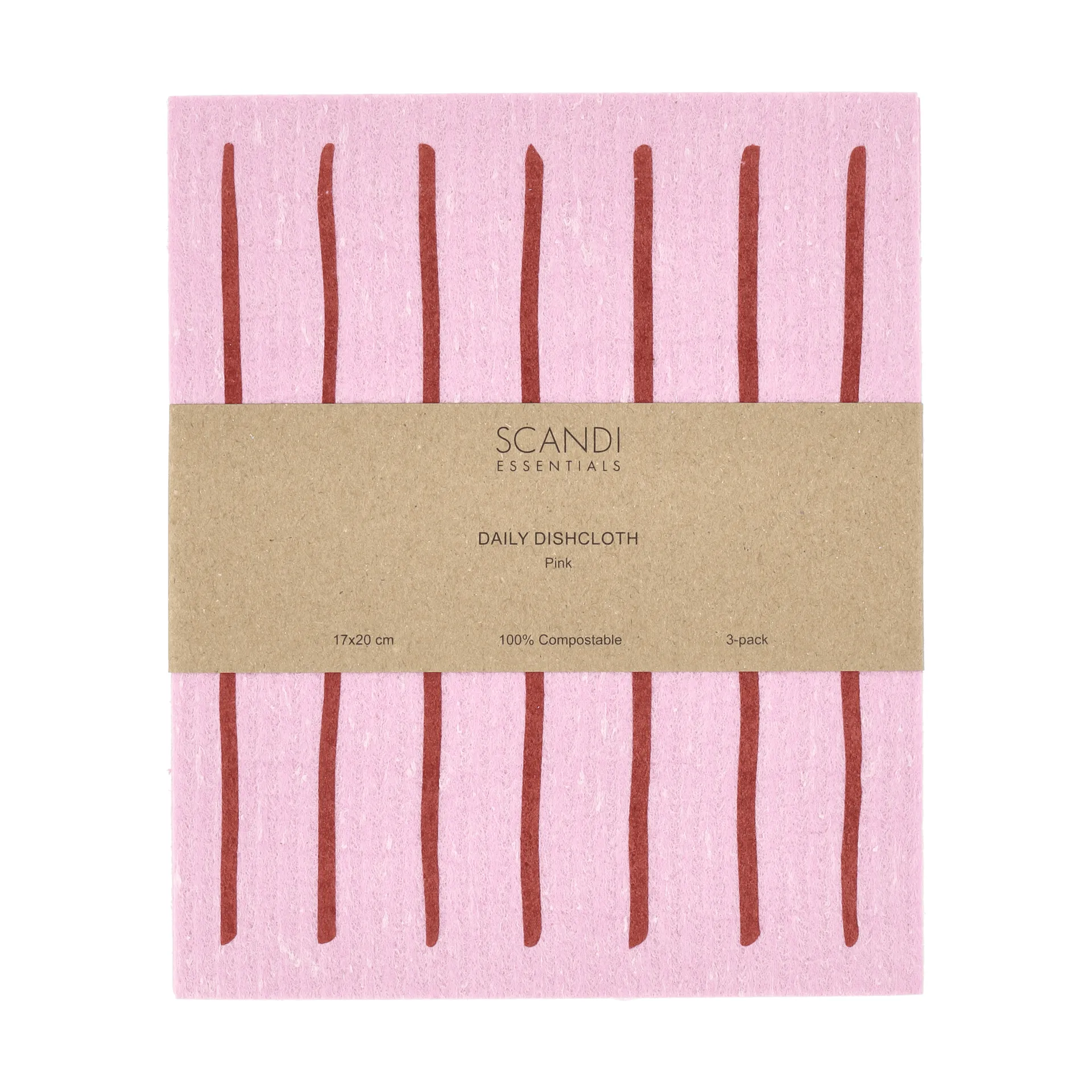 Daily disktrasa med mönster, Rosa, 3-pack Scandi Essentials