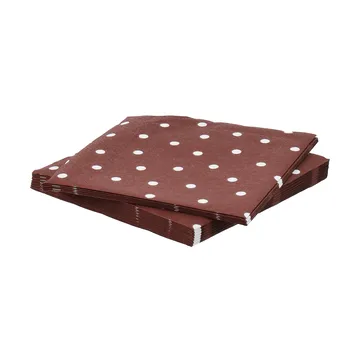 Fine dots pappersservett - Vinröd-vit, 20‑pack, 33×33 cm - Scandi Essentials