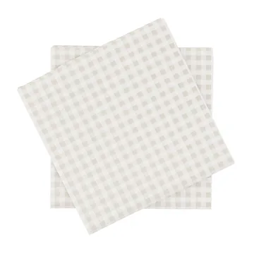 Fine grid pappersservett - Vit-beige, 20‑pack, 33×33 cm - Scandi Essentials