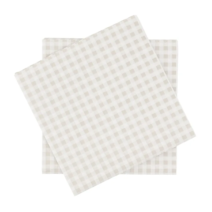 Fine grid pappersservett - Vit-beige, 20‑pack, 33×33 cm - Scandi Essentials