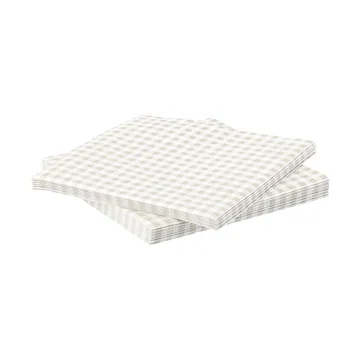 Fine grid pappersservett - Vit-beige, 20‑pack, 33×33 cm - Scandi Essentials
