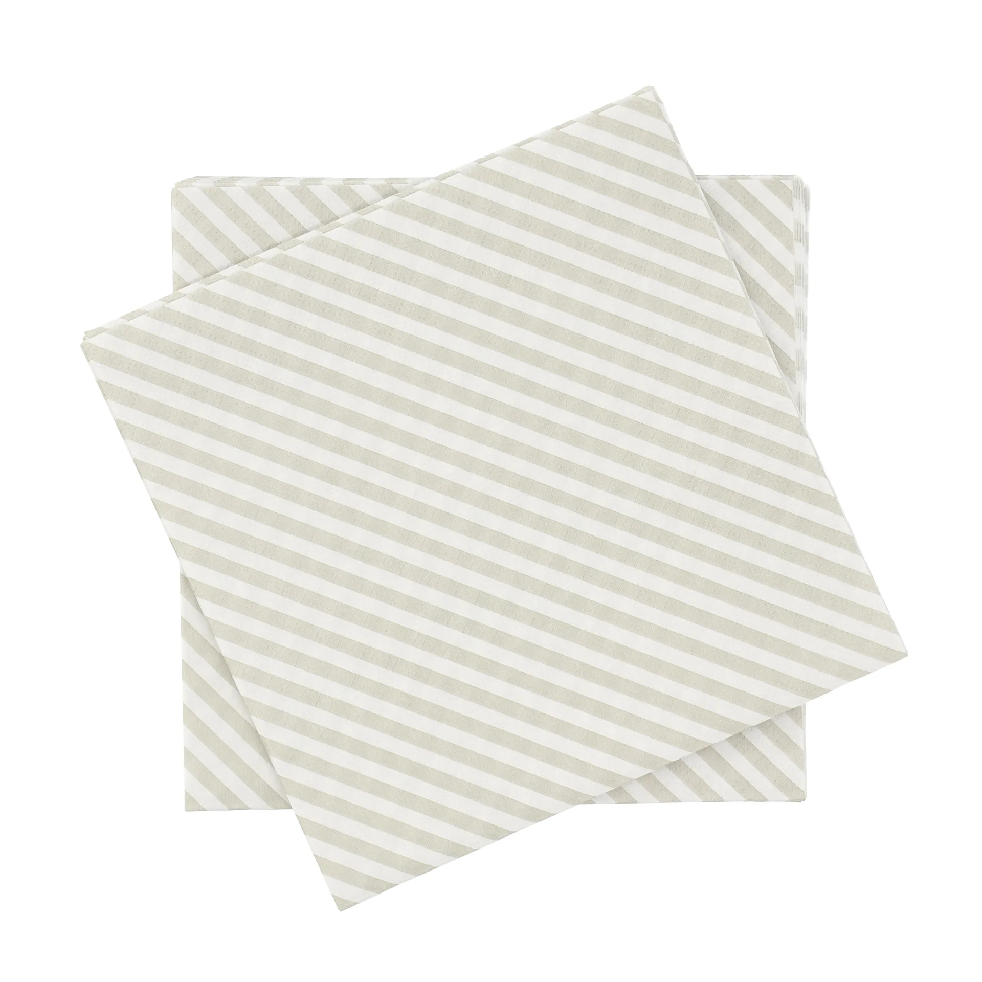 Fine stripe pappersservett, Vit-beige, 20‑pack, 33×33 cm Scandi Essentials