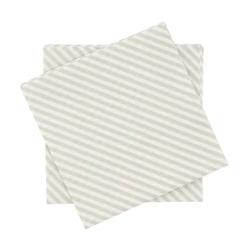 Fine stripe pappersservett - Vit-beige, 20‑pack, 33×33 cm - Scandi Essentials
