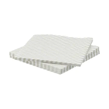 Fine stripe pappersservett - Vit-beige, 20‑pack, 33×33 cm - Scandi Essentials