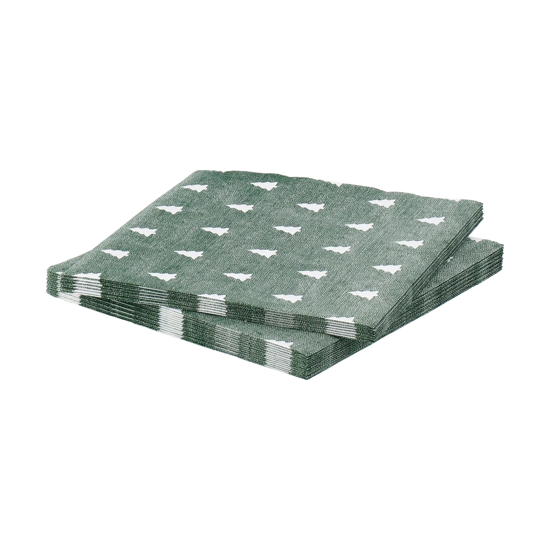 Linen trees servett 33x33 cm 20-pack, Green-white Scandi Essentials